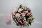 Pleasantly Pink Lilies And Carnations Bouquet