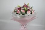 Pleasantly Pink Lilies And Carnations Bouquet - Image 3