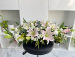 Peaceful Pink Lilies & Mix Flowers Basket