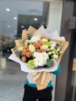 Sweet Glow Champagne Daisy Hand Bouquet - Image 3