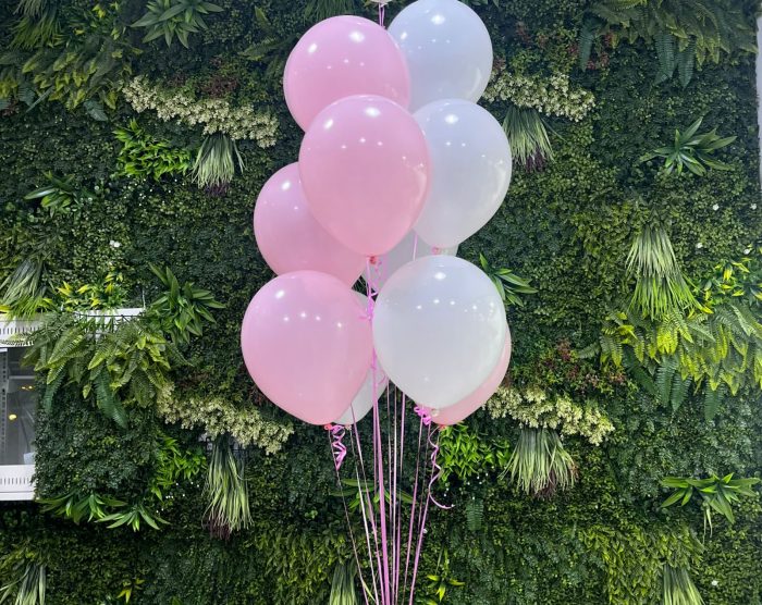 12 Pink With White Balloons - Image 1