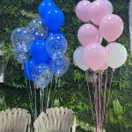 12Pink, White With12 Blue& Confetti Balloons