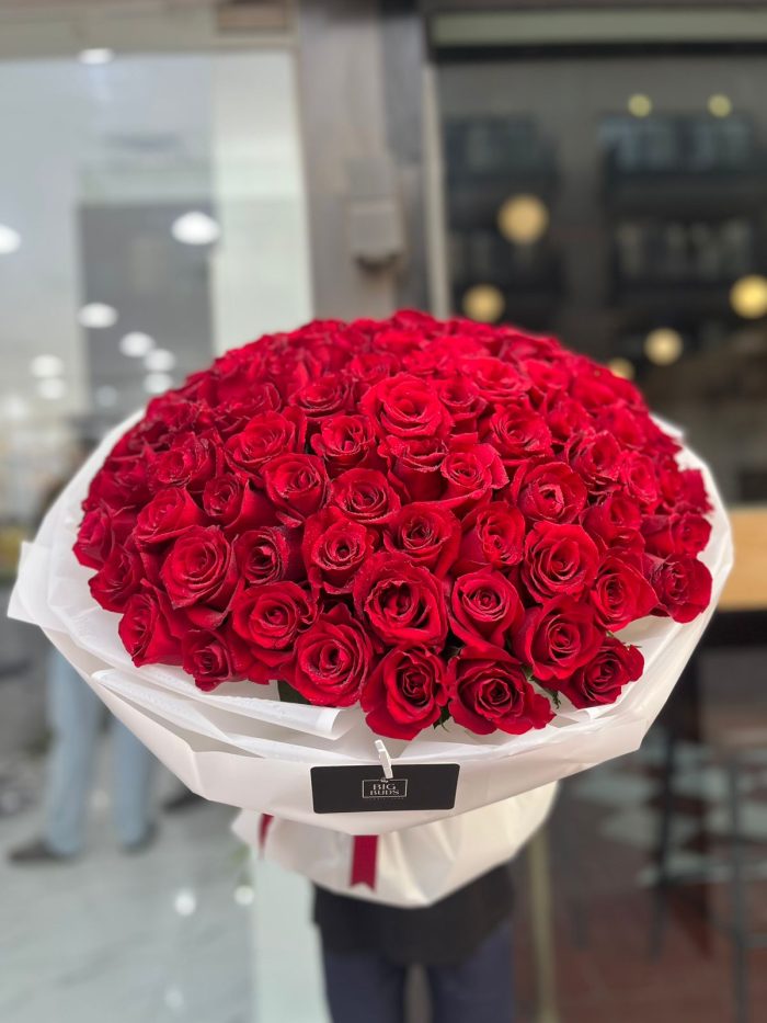 Fresh 101 Premium 70 Cm Red Roses Bouquet - Bigbud