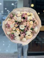 Fresh Baby Roses Ice Peach & Pink Bouquet - Image 3