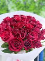 Midnight Crimson Roses Bouquet/30 Red Roses - Image 2