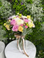 Blushing Charm Vase/ Mix Flowers - Image 2
