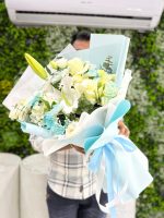Azure Serenity Bloom Bouquet/Mix Flowers - Image 2
