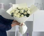 Ivory Elegance Bouquet/white Roses