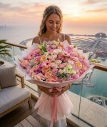 Sunset Blush Symphony Bouquet/Mix Pink Flowers - Image 3