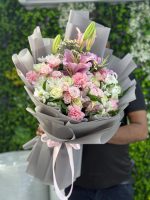Pastel Lily Garden Bouquet/Mix Flowers - Image 2
