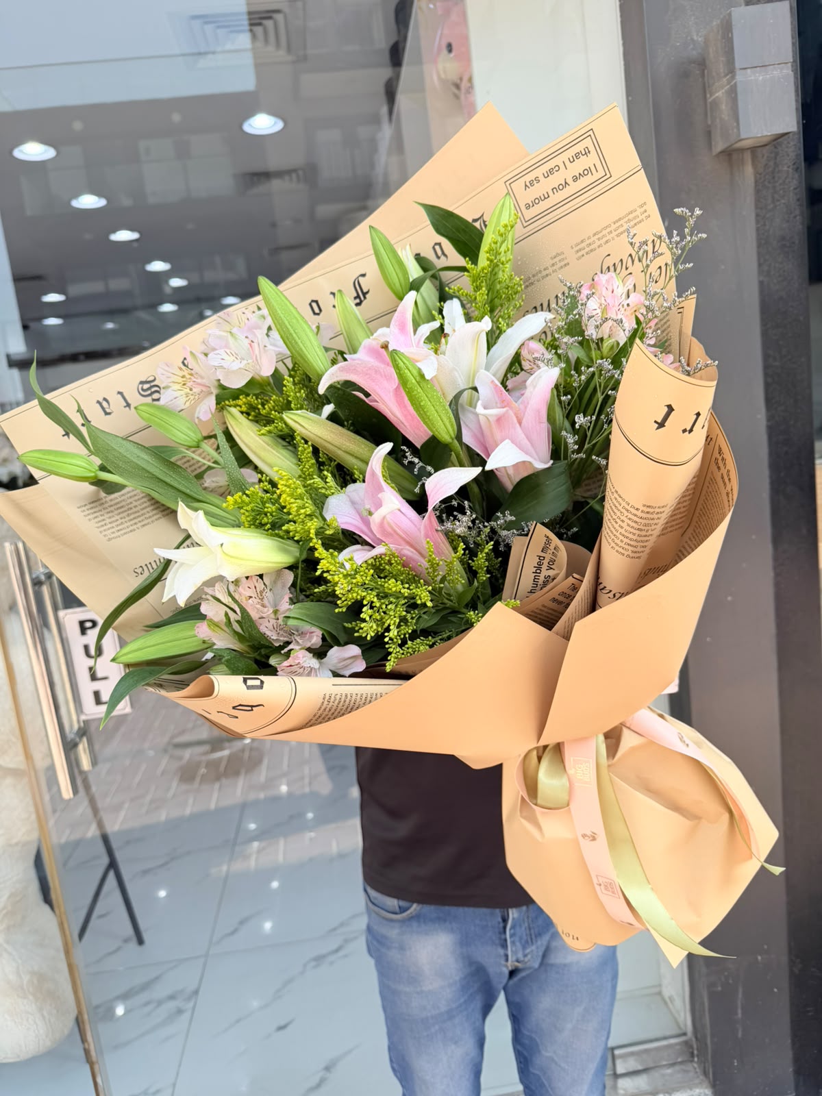 WhatsApp Image 2026-09-16 at 3.57.48 PM Blush Lily Garden Bouquet - Image 1